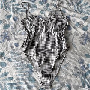 H&M Monochrome Checkered Swimsuit